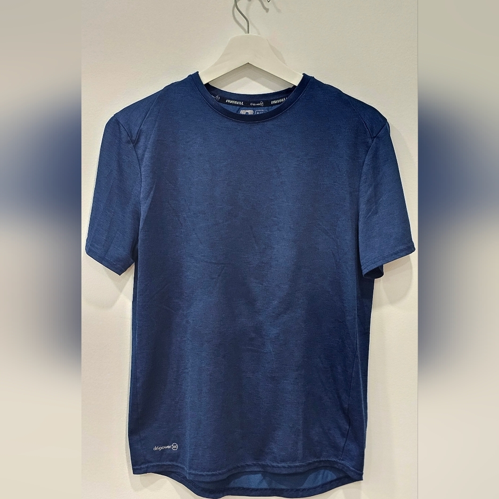 Russell Shirt Mens Small Blue Training Fit FreshForce Dri-Power 360 Athletic